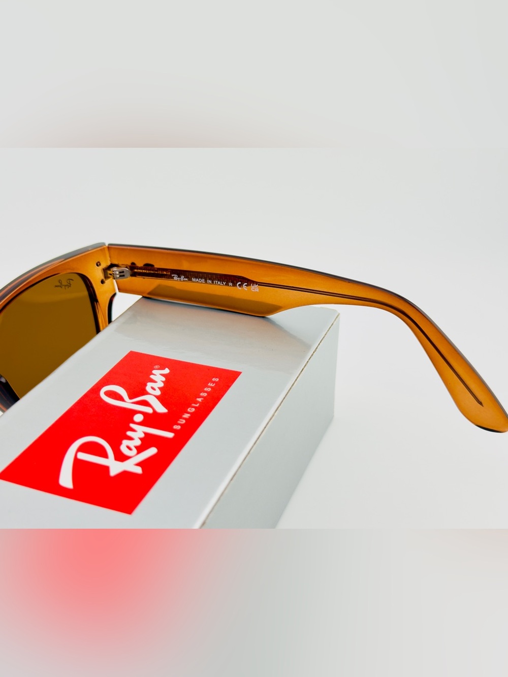 Ray-Ban Mega Wayfarer Sunglasses RB0840 Transparent Brown Frame with Brown Lens - Picture 11 of 15